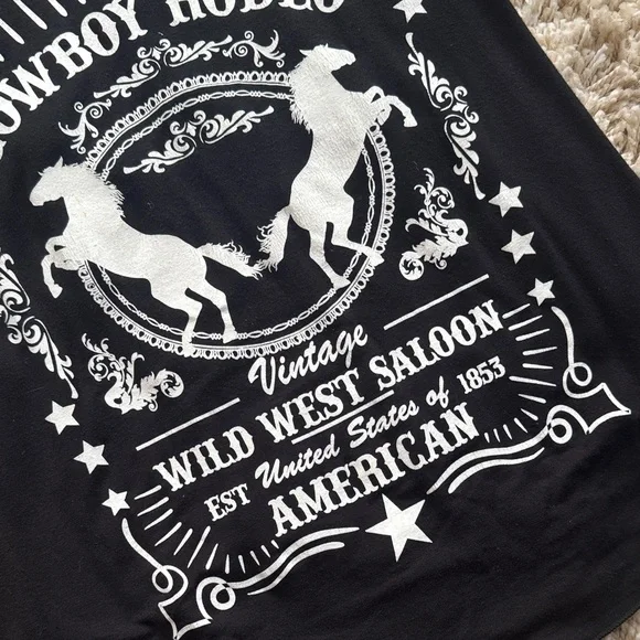 Cowboy Rodeo Black Tank Top - Picture 2 of 3